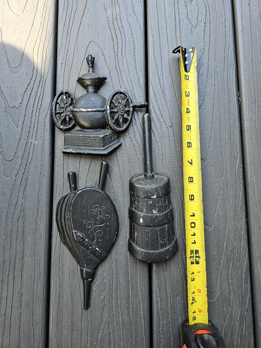 Vintage Sexton USA Cast Aluminum Wall Plaques - Set of 3 Black (Distressed)